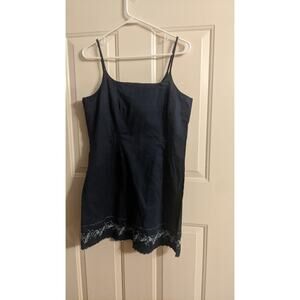 American Eagle Outfitters Vintage Tank Dress, Navy Blue, Size 10, Embroidered